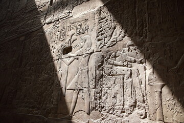 Relief on the wall of the Luxor Temple, Egypt