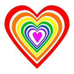 multiple heart shapes in rainbow colors