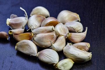 garlic clove  on a wooden background