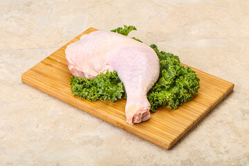 Raw chicken leg for cooking