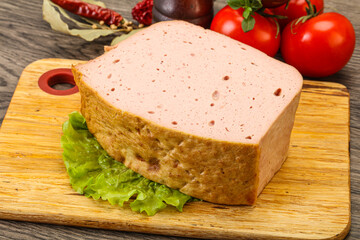 Homemade baked traditional meat loaf