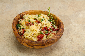 Vegetarian uisine - couscous with vegetables