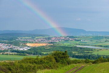 Fototapeta premium rainbow over the village