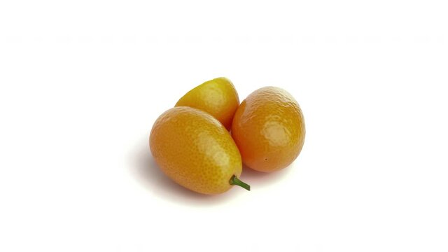 sliced kumquat isolated on white background