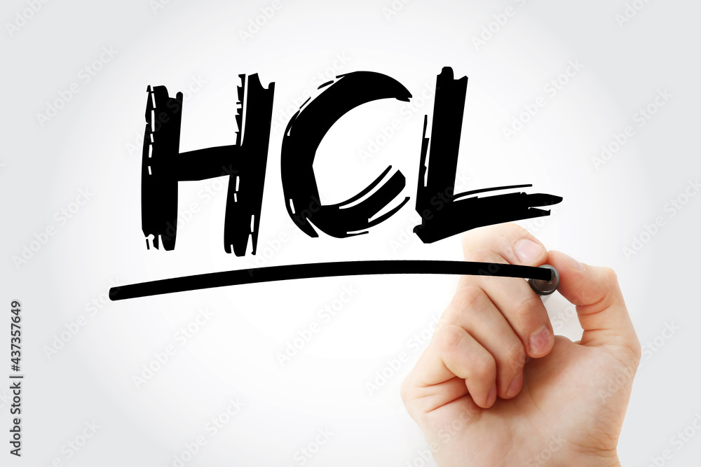 Poster hcl - hardware compatibility list acronym with marker, technology concept background