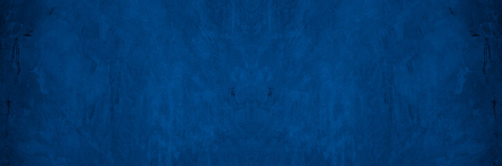 Old wall pattern texture cement blue dark abstract  blue color design are light with black gradient background.