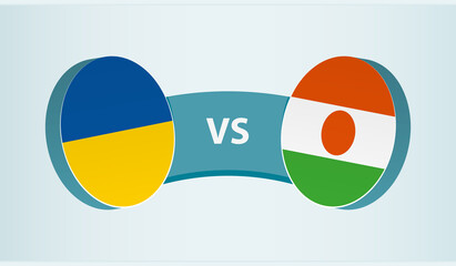 Ukraine versus Niger, team sports competition concept.