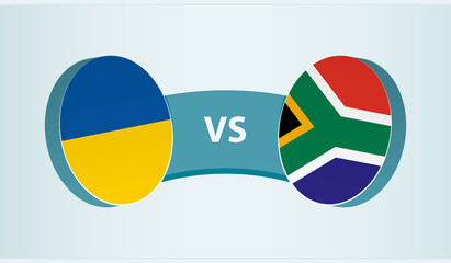 Ukraine versus South Africa, team sports competition concept.