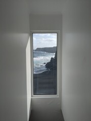 View of the ocean out of the window on the Azores