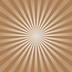 Brown Sunburst Pattern Background. Sunburst with rays background. Vector illustration. Brown radial background. Halftone background.