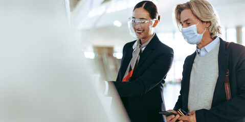 Self service check-in at the airport