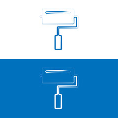 Paint roller logo vector for paintbrush, repair, decoration, renovation