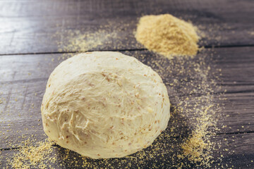 Dough made at home from wheat germ healthy food. Natural food