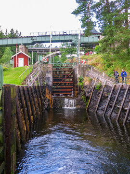 Lock chamber at the aqueduct in Håverud, Sweden