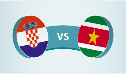 Croatia versus Suriname, team sports competition concept.