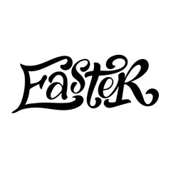 Easter hand drawn lettering and festive calligraphy text.