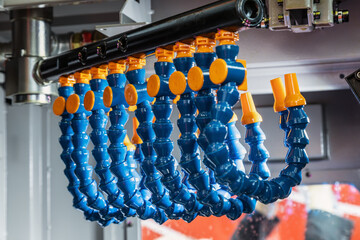 Flexible tubes for the supply of coolant on a lathe, milling or other
