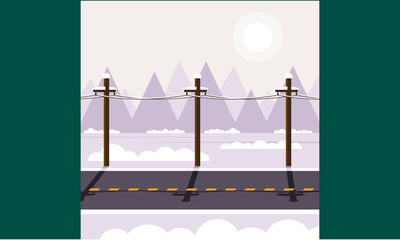 Road in winter landscape