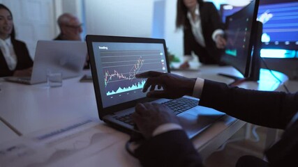 Business stock traders people in meeting room working on crypto currency markets with blockchain technology - Decentralized finance and stock exchange concept - Powered by Adobe