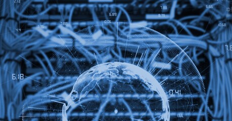 Compostion of globe of network of connections over server room