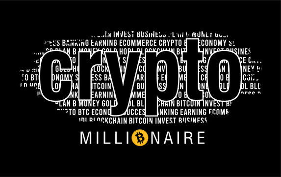 bitcoin cryptocurrency slogan logo t shirt design graphic vector 