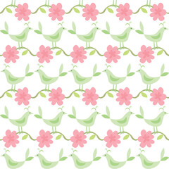 Little birds seamless patterns