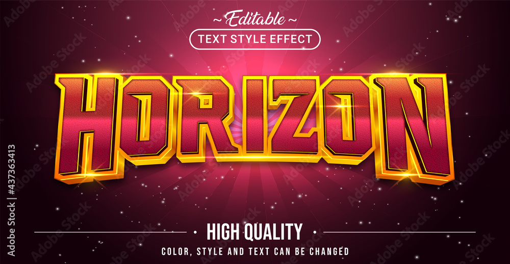 Poster Editable text style effect - Horizon text style theme.