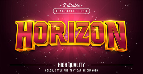 Editable text style effect - Horizon text style theme.
