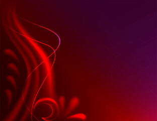 Abstract fantastic background with smooth lines in red tones.