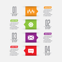 Vector infographic template with icon business design element 4 step.