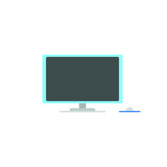 desktop computer on white background