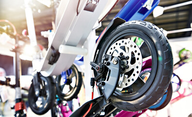 Scooter disc brake wheel in sport store