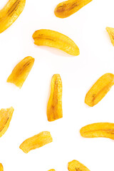 Banana chips background white.