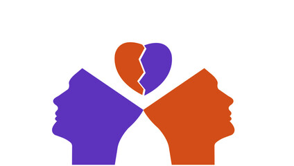 two silhouettes with their backs to each other.
mental health concept.Expert doctor Psychology therapy concept. Social print for banner, poster or media.
Vector design Eps 10.