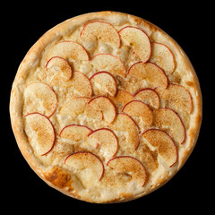 pizza on a black background