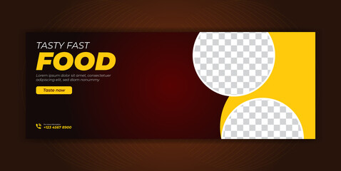 Food Restaurant Social Media Instagram Post Facebook Cover Page Timeline Web Banner Template Design 