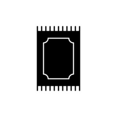 Prayer mat, Prayer carpet icon in solid black flat shape glyph icon, isolated on white background 