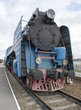 The blue express steam locomotive