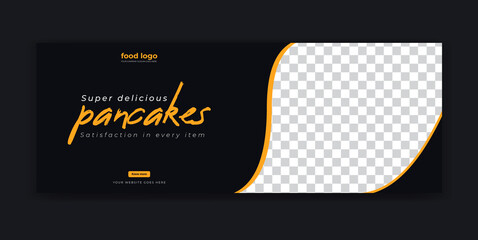 Pancakes Food Restaurant Social Media Instagram Post Facebook Cover Page Timeline Web Banner Template Design 