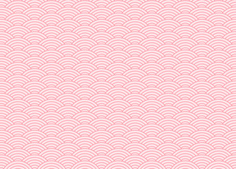 Chinese pattern, oriental background, pink Japanese waves.
