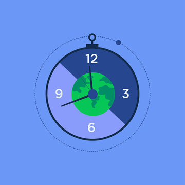 clock icon watch on blue background