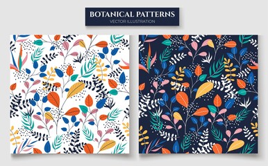 Seamless floral botanial pattern and texture. Botanical background.