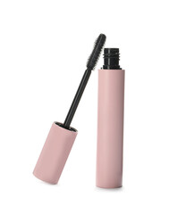 Obraz premium Mascara for eyelashes on white background. Makeup product