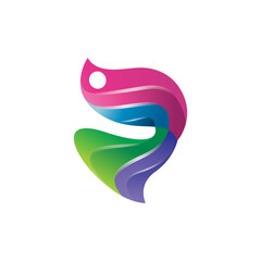 Vector Logo Design Fish Tuna gradient colorful