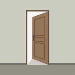 Flat design open door vector graphics