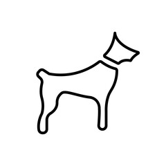 Dog template black line icon. Dog silhouette. Home animal vet concept. Trendy flat isolated symbol sign used for: illustration, outline, logo, mobile, app, design, web, dev, ui, ux, gui. Vector EPS 10