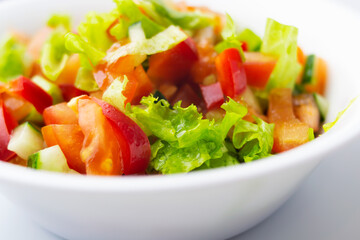 vegetable salad in a white plate