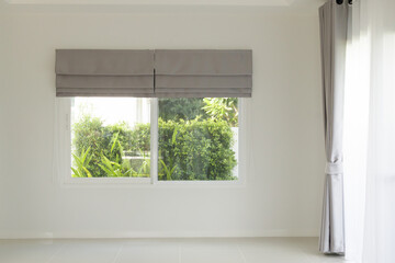 Curtain window interior decoration in living room