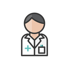 Male pharmacist avatar. Pharmacy services character. Profile user, person, people icon. Vector illustration