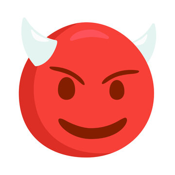 Diablo Sign Emoji Icon Illustration. Evil Monster Vector Symbol Emoticon Design Clip Art Sign Comic Style.